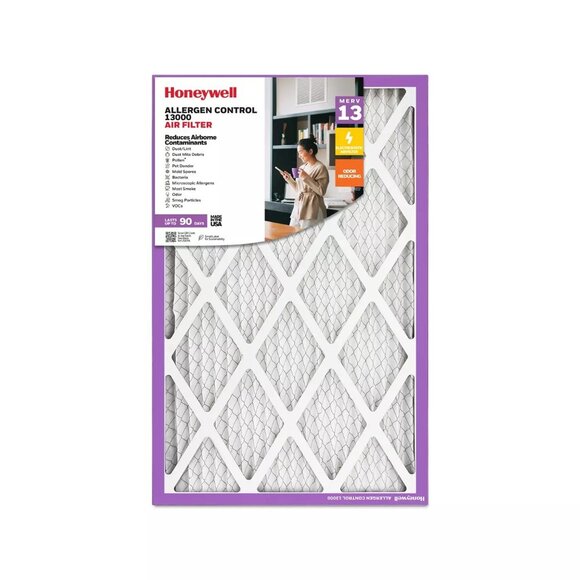New Honeywell allergen electrostatic 14x20x1 MERV 12 Air Filter 4-Pack 13000 - Picture 6 of 6